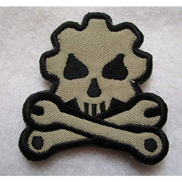 Embroidered Patch Airsoft Morale Patch 1 Mechanic Wrench Gear Wheel Skull 3D Tactical Patch Military Embroidered Morale Tags Badge Embroidered Patch DIY Applique Shoulder Patch Embroidery Gift Patch