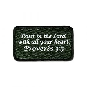 BASTION Airsoft Morale Patch 1 BASTION Morale Patches (Proverbs 3:5, ODG) | 3D Embroidered Patches with Hook & Loop Fastener Backing | Well-Made Clean Stitching | Christian Patches Ideal for Tactical Bag, Hats & Vest