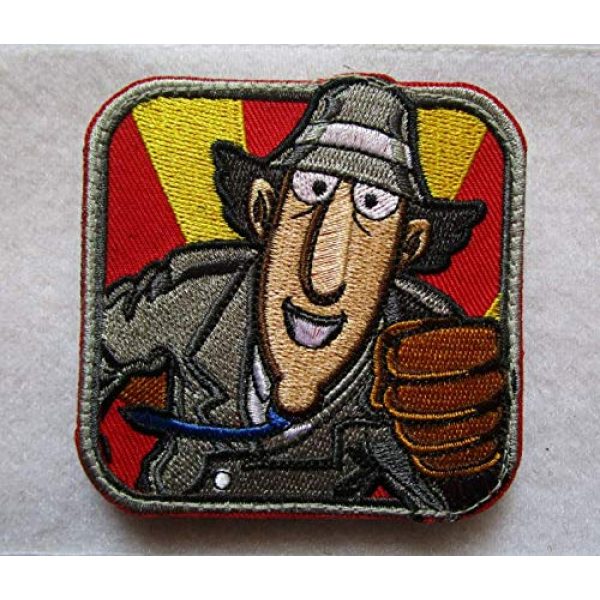 Embroidered Patch Airsoft Morale Patch 1 Inspector Gadget Cartoon Vintage Retro Style 3D Tactical Patch Military Embroidered Morale Tags Badge Embroidered Patch DIY Applique Shoulder Patch Embroidery Gift Patch