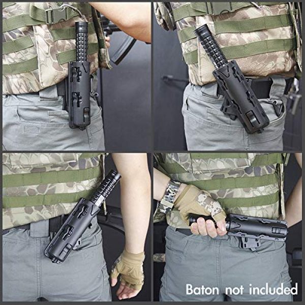 LIVANS Tactical Pouch 6 LIVANS Baton Holder for Duty Belt, Baton Holster for Duty Belt Baton Holder fit 16-21 inch Expandable Baton with 360 Degree Swivel and Clip-On Plain (Black)