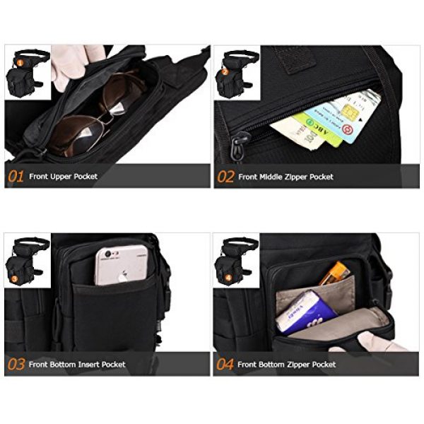 MAXTRA Tactical Pouch 5 MAXTRA Military Tactical Drop Leg Bag Tool Fanny Thigh Pack Leg Rig Utility Pouch Paintball Airsoft Motorcycle Riding Thermite Versipack, Black