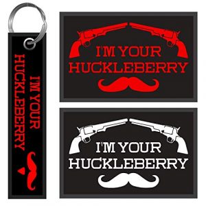 ebateck Airsoft Morale Patch 1 eBateck Funny Morale Patch, Tactical Patches Embroidered with Keychain, Hook&Loop (I'm Your Huckleberry)