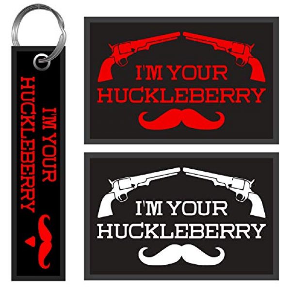 ebateck Airsoft Morale Patch 1 eBateck Funny Morale Patch, Tactical Patches Embroidered with Keychain, Hook&Loop (I'm Your Huckleberry)