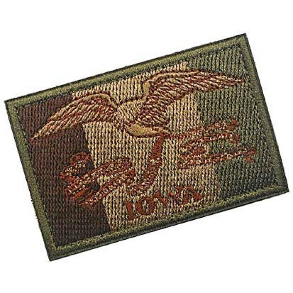 Embroidery Patch Airsoft Morale Patch 2 US Iowa State Flag Military Hook Loop Tactics Morale Embroidered Patch