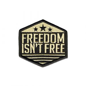 BASTION Airsoft Morale Patch 1 BASTION Morale Patches (Freedom Isn't Free, ACU) | 3D Embroidered Patches with Hook & Loop Fastener Backing | Well-Made Clean Stitching | Military Patches for Tactical Bag, Hats & Vest