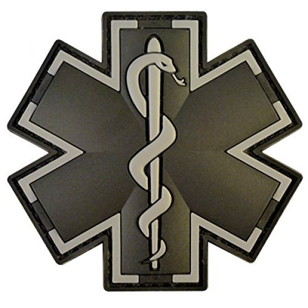 LEGEEON Airsoft Morale Patch 1 LEGEEON ACU Black EMS EMT Medic Paramedic Star of Life Morale Tactical PVC 3D Hook-and-Loop Patch