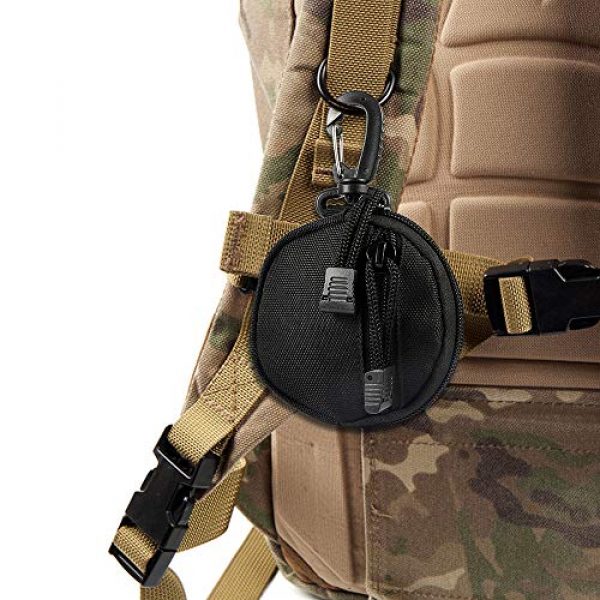Picowe Tactical Pouch 5 Picowe 6 Pack Tactical Pouch Keychain Wallet, Professional EDC Molle Bag Accessories for Military Gear Bags, Small Coin Purse with Hook for Camping Hunting Shooting (Black)