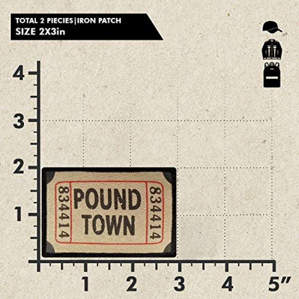 Ebateck Airsoft Morale Patch 2 Ebateck Pound Town Ticket Morale Patches, 2 Pack, Embroidered Tactical Funny Applique Iron On Sew On Emblem