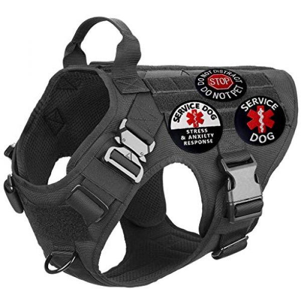 TailWag Planet Airsoft Morale Patch 6 Service Dog EMS Working Do Not Pet Distract Handler Bite Therapy Medic Paramedic Star Vest/Harnesses Tactical Morale Patch Embroidered Badge Fastener Hook & Loop Emblem, 6 Pcs