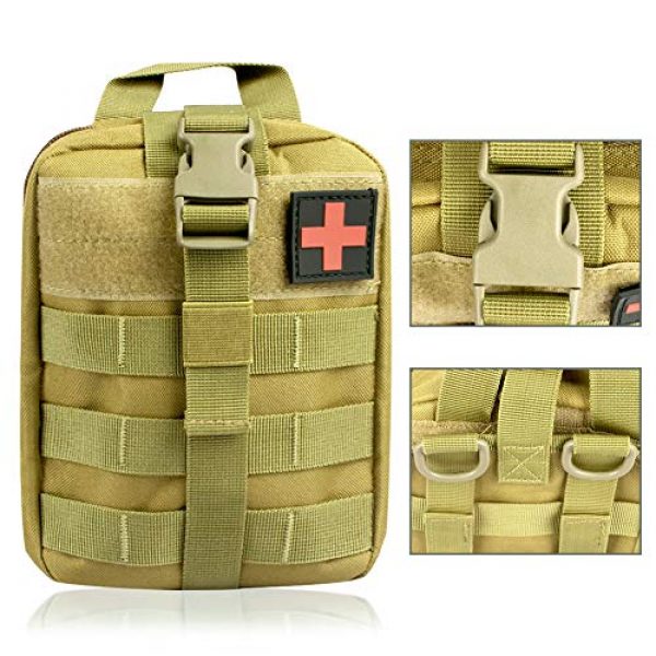 Outry Tactical Pouch 6 Outry Tactical MOLLE Medical Pouch, EMT First Aid Pouch, Rip-Away IFAK Medical Emergency Utility Pouch, Military Tactical Pouch for Outdoor Activities