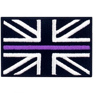 EmbTao Airsoft Morale Patch 1 EmbTao Tactical Thin Purple Line UK Flag British Union Jack Patch Embroidered Morale Applique Iron On Sew On Emblem