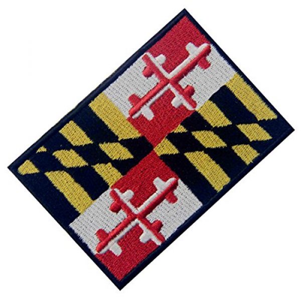 EmbTao Airsoft Morale Patch 3 Maryland State Flag Embroidered MD Patch Iron On/Sew On Emblem