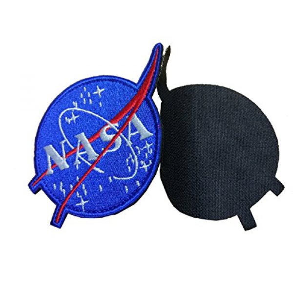 Monte Everest Airsoft Morale Patch 2 Classic NASA Patch with Hook and Loop for Team Morale (Size: 4.3"x 3.1"), Blue, Average