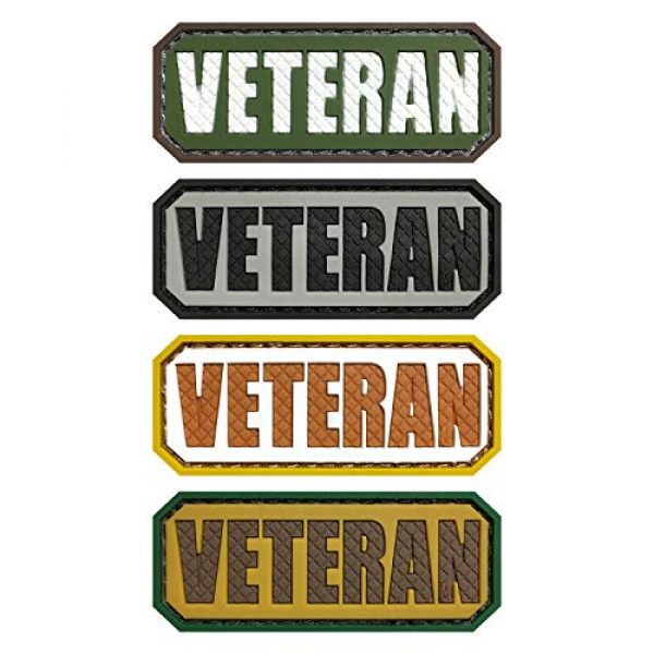 Morton Home Airsoft Morale Patch 5 Morton Home Veteran PVC Hook and Loop Morale Patch Military Combat Armband Clothing Badge for Jackets Jeans Hat Cap (Desert)