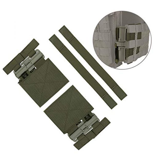 KRYDEX Tactical Pouch 2 KRYDEX Quick Release Buckle Set,Single Point Molle Quick Disconnect Side Entry Conversion with Hoop and Loop for JPC CPC NCP XPC 420 Vest (Ranger Green)