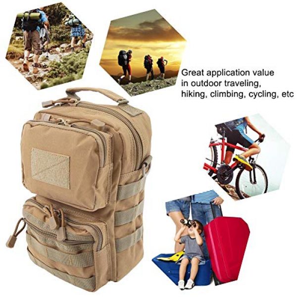 Oumefar Tactical Pouch 6 Outdoor Sports Camping Hiking Daypacks Durable Mountaineering Backpack Mountaineering Bag for Students, Office for Travel Business College