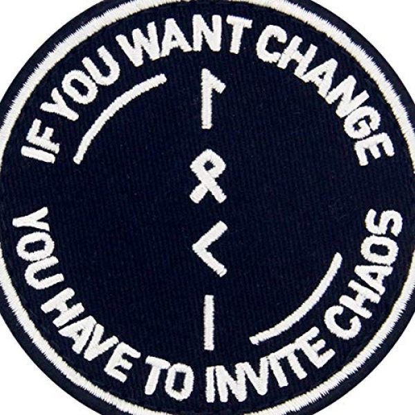 EmbTao Airsoft Morale Patch 2 If You Want to Change You Have to Invite Chaos Symbol Tactical Patch Embroidered Morale Applique Fastener Hook & Loop Emblem