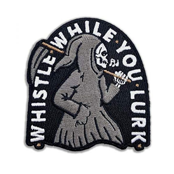 Wasted Days Airsoft Morale Patch 1 Wasted Days Whistle While You Lurk Embroidered Patch for Jackets, Iron On or Sew On Novelty Grim Reaper Skeleton
