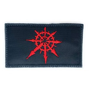 Almost SGT Airsoft Morale Patch 1 Warhammer 40K Chaos Symbol Logo Patch - Funny Tactical Military Morale Embroidered Patch Hook Backing