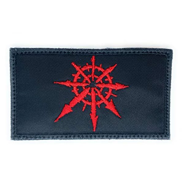 Almost SGT Airsoft Morale Patch 1 Warhammer 40K Chaos Symbol Logo Patch - Funny Tactical Military Morale Embroidered Patch Hook Backing