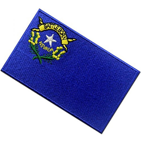 EmbTao Airsoft Morale Patch 4 Nevada State Flag Embroidered Emblem Iron On Sew On NV Patch