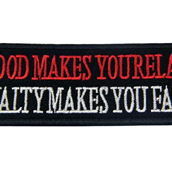 EmbTao Airsoft Morale Patch 2 EmbTao Blood Makes You Related, Loyalty Makes You Family Iron On Sew On Morale Funny Biker Patch