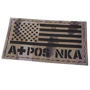 Tactical Freaky Airsoft Morale Patch 1 IR Multicam USA Flag APOS A+ Blood Type NKA NKDA Infrared Tactical Morale Fastener Patch