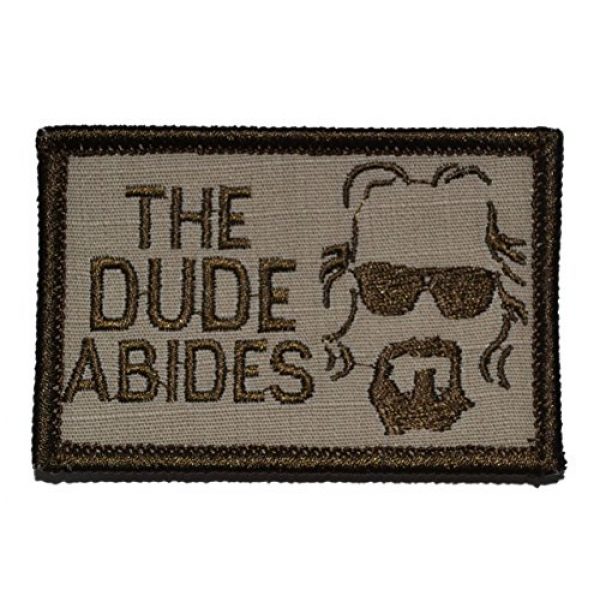 Tactical Gear Junkie Airsoft Morale Patch 1 The Dude Abides, The Big Lebowski 2x3 Patch - Desert Tan