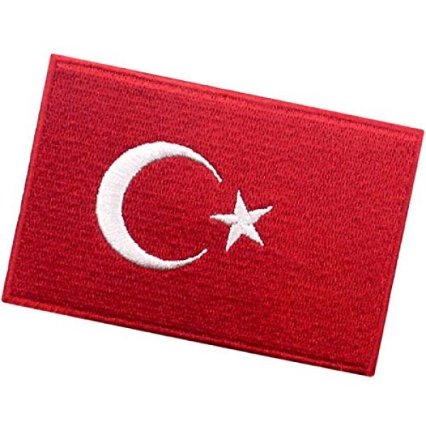 EmbTao Airsoft Morale Patch 4 EmbTao Turkey Flag Patch Embroidered National Morale Applique Iron On Sew On Turk Emblem