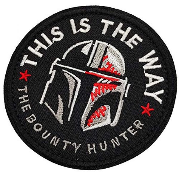 APBVIHL Airsoft Morale Patch 6 This is The Way Mandalorian Star Wars Embroidered Patches, Emblem Tactical Military Morale Funny Patch Decorative Badge, Fastener Hook and Loop Backing
