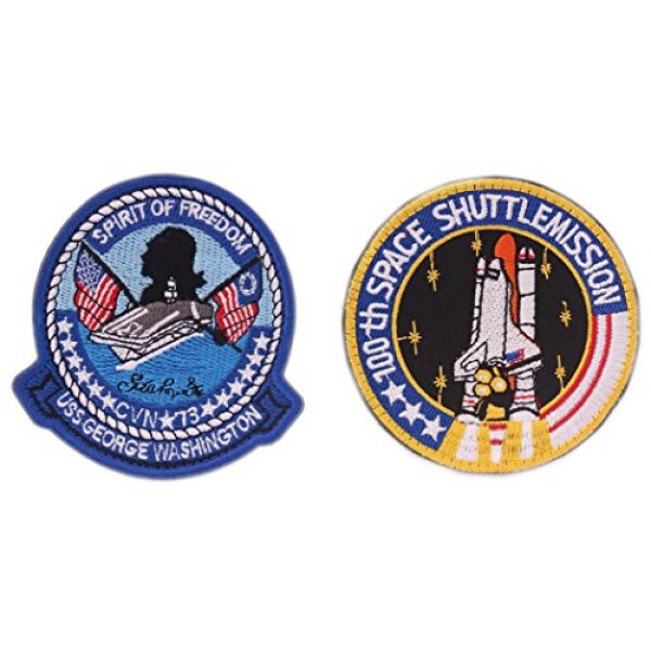 VOZUKO Airsoft Morale Patch 7 VOZUKO Morale Patch USA NASA Astronaut Space 3D Embroidered Flight Space Explorer Research Combination Badge Patch