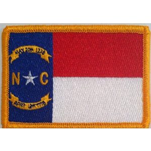 Fast Service Designs Airsoft Morale Patch 1 North Carolina State Flag Embroidered with Hook & Loop Patch MC Biker Morale Tactical Shoulder Gold Emblem #311