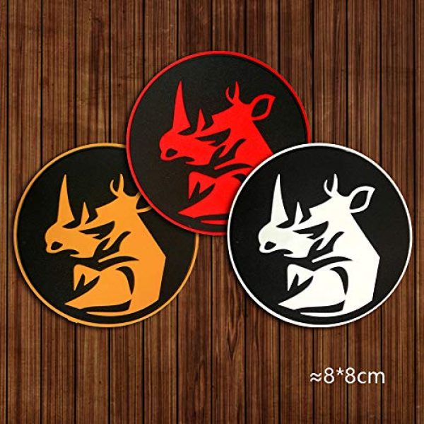 Morton Home Airsoft Morale Patch 4 Morton Home Rhino Head Tactical Military Morale ISAF Army MILSPEC 3D PVC Patch (White)