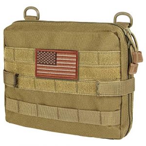 IronSeals Tactical Pouch 1 IronSeals Tactical Admin Molle Pouch, Multipurpose Utility Bag, Medical EMT EDC Pouch with Flag Patch