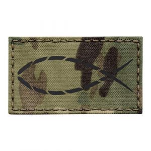 Tactical Freaky Airsoft Morale Patch 1 IR Multicam Ichthys Jesus Fish Crusader Christian US Army Tactical Morale Fastener Patch