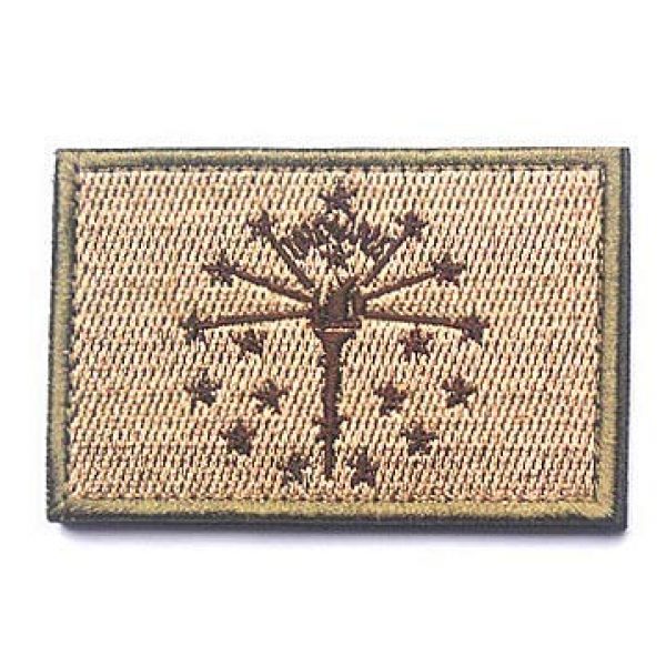 Embroidery Patch Airsoft Morale Patch 1 US Indiana State Flag Patch Military Hook Loop Tactics Morale Embroidered Patch (color3)