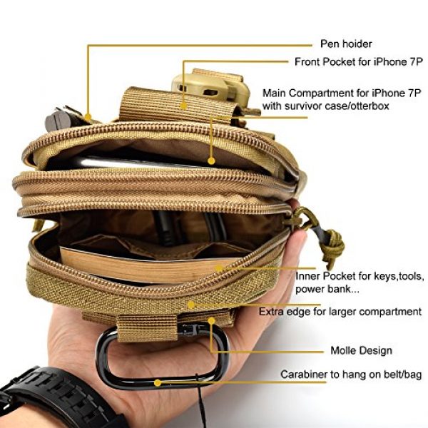 OneTigris Tactical Pouch 2 OneTigris MOLLE EDC Pouch (Coyote Brown)
