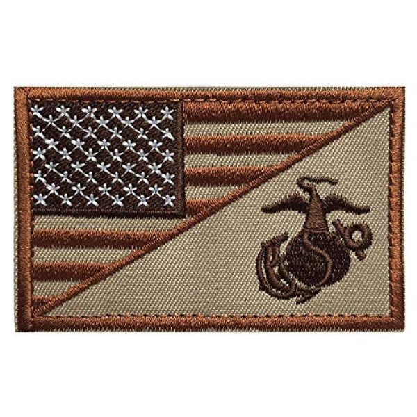 SpaceAuto Airsoft Morale Patch 1 SpaceAuto USA American Flag/Marine Corps USMC Military Tactical Morale Badge Patch 3" x 1.97" - Brown