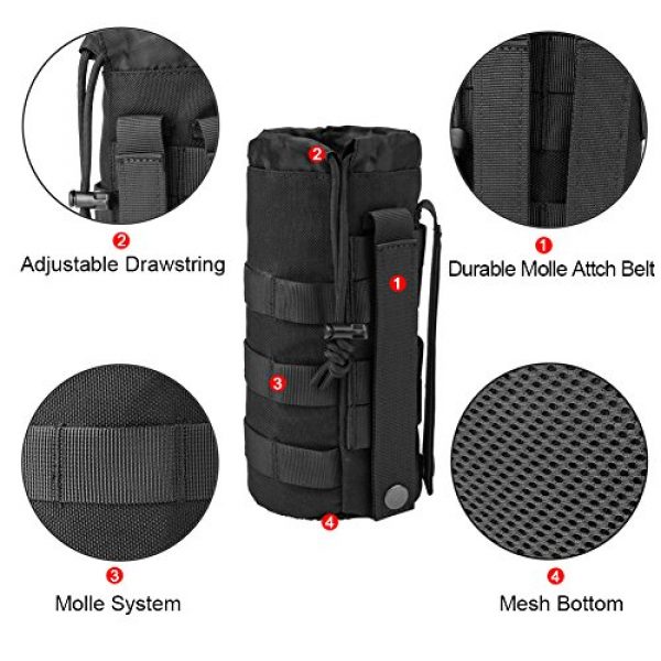 MILITARY UNIFORMS Tactical Pouch 4 Sports Water Bottles Pouch Bag Tactical Molle Water Bottle Pouch Military Drawstring Water Bottle Holder Mesh Water Bottle Carrier