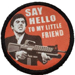 RedheadedTshirts Airsoft Morale Patch 1 Scarface Say Hello to My Little Friend Funny Morale Patch Military Tactical Hook and Loop Morale Patch. Made in The USA!
