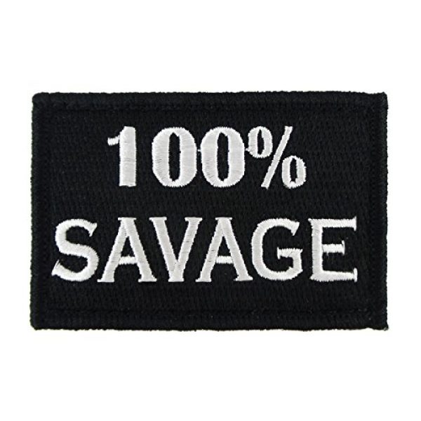 Morale Tags Airsoft Morale Patch 1 100% Savage Hook and Loop Fully Embroidered Morale Tags Patch (Black and White)