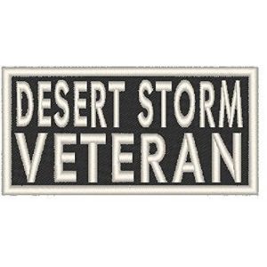 Fast Service Designs Airsoft Morale Patch 1 Desert Storm Veteran Patch with Hook & Loop Travel Morale Patriotic Emblem White Border