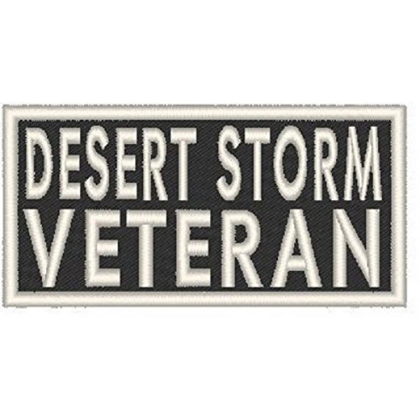 Fast Service Designs Airsoft Morale Patch 1 Desert Storm Veteran Patch with Hook & Loop Travel Morale Patriotic Emblem White Border