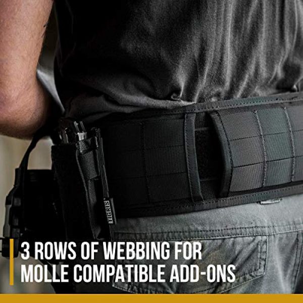 OneTigris Tactical Pouch 7 HUNTERZ Water Bottle Holster & Padded Patrol Belt Dual-use MOLLE Belt