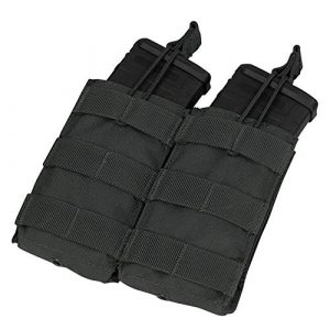 ATBP Tactical Pouch 1 ATBP Large Tactical Molle Drawstring Dump Pouch Rifles Magazine Utility Tool Belt Fanny Hip Holster Water Bottle Holder Waist Bag Pack (Black,Double for Rifle)