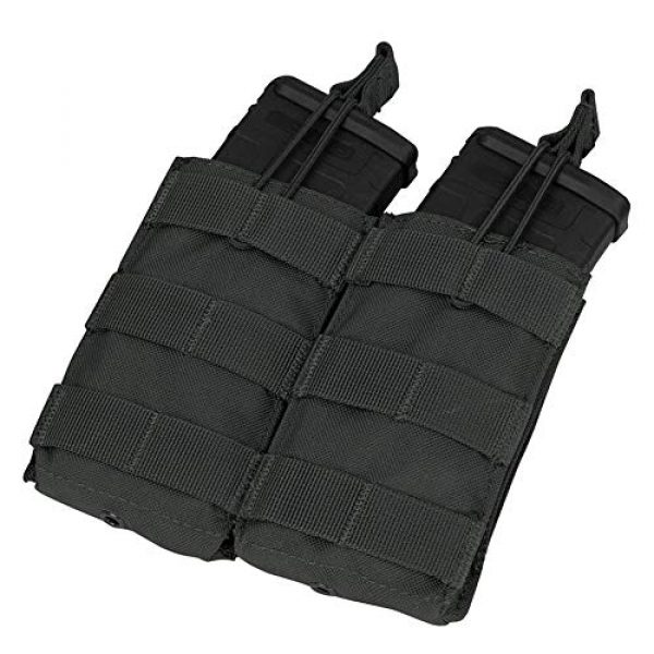 ATBP Tactical Pouch 1 ATBP Large Tactical Molle Drawstring Dump Pouch Rifles Magazine Utility Tool Belt Fanny Hip Holster Water Bottle Holder Waist Bag Pack (Black,Double for Rifle)