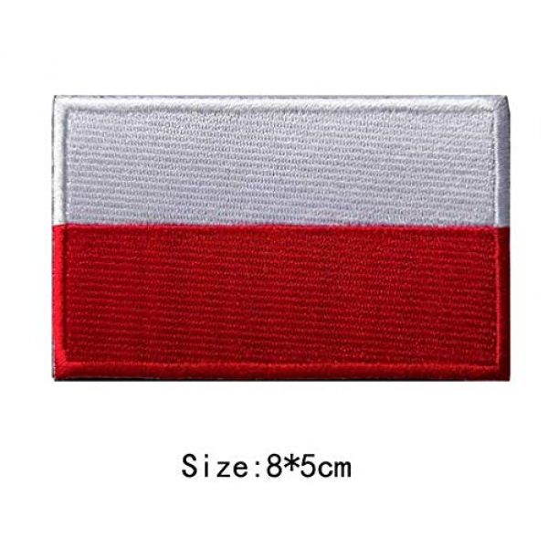 Tactical Embroidery Patch Airsoft Morale Patch 1 Poland Flag Tactical Embroidery Patch Hook & Loop Morale Patch Military Patch for Clothing Accessory Backpack Armband