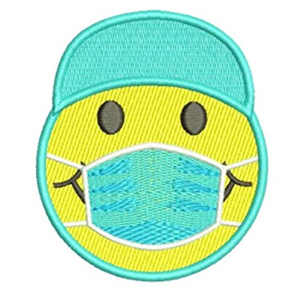 smART-patches Airsoft Morale Patch 1 Cute Coronavirus Covid-19 Smiley Face Surgeon Doctor Nurse Patient Shirt Morale Patch 7.5cm / 3 inch - Badge - Patches - Car - Movie - 70's