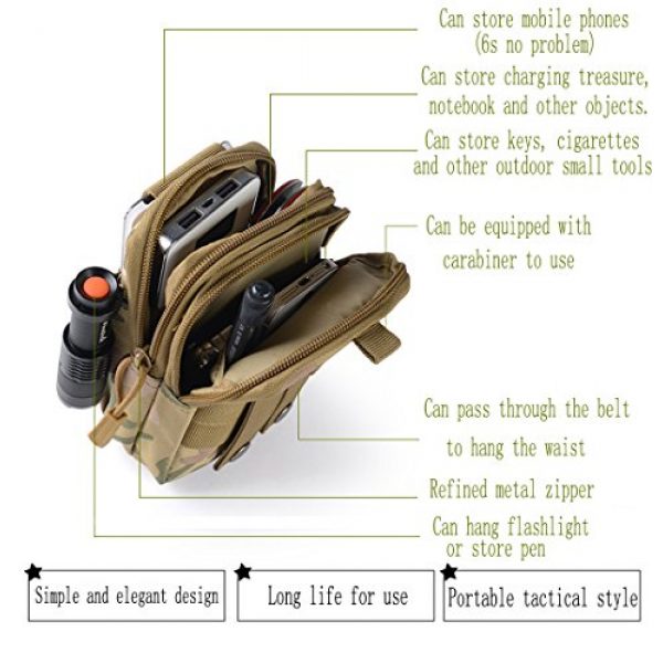 Abcsea Tactical Pouch 4 Abcsea Canvas Outdoor Tactical Wallets, Holster Military Molle Hip Waist Belt Bag Wallet Pouch Purse Phone Case with Zipper for iPhone 7 6s Plus 5S Samsung Galaxy S7 S6 LG HTC and More