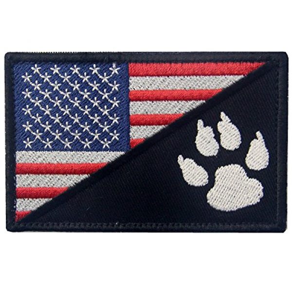 Rocking Planet Airsoft Morale Patch 1 Tactical US Flag with Tracker Paw Patriot Milltary Embroidered Applique Morale Hook & Loop Patch - Multiple Color